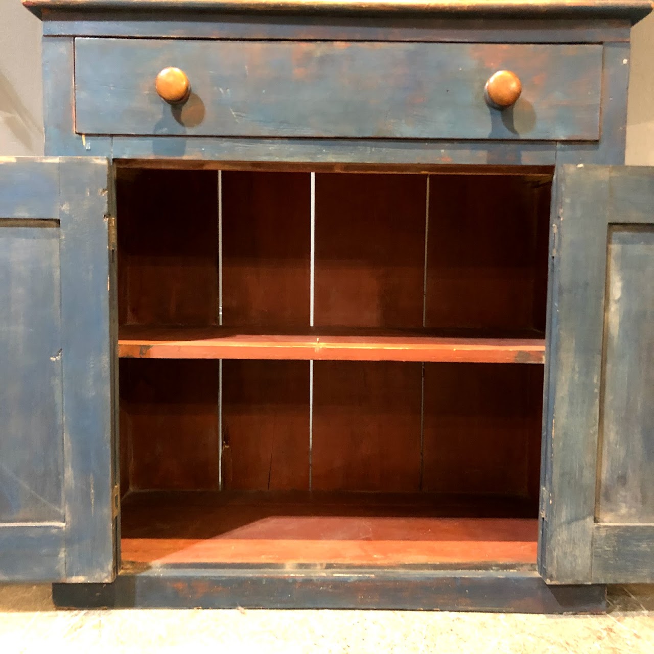 Rustic Painted Pine Hutch