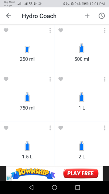 광고와 함께 Hydro Coach에 물 음료 입력하기