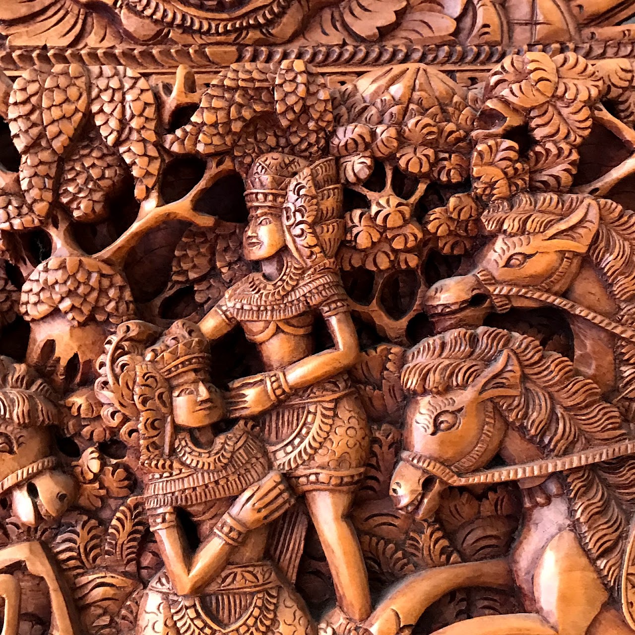 Carved Indonesian Wall Hanging Large