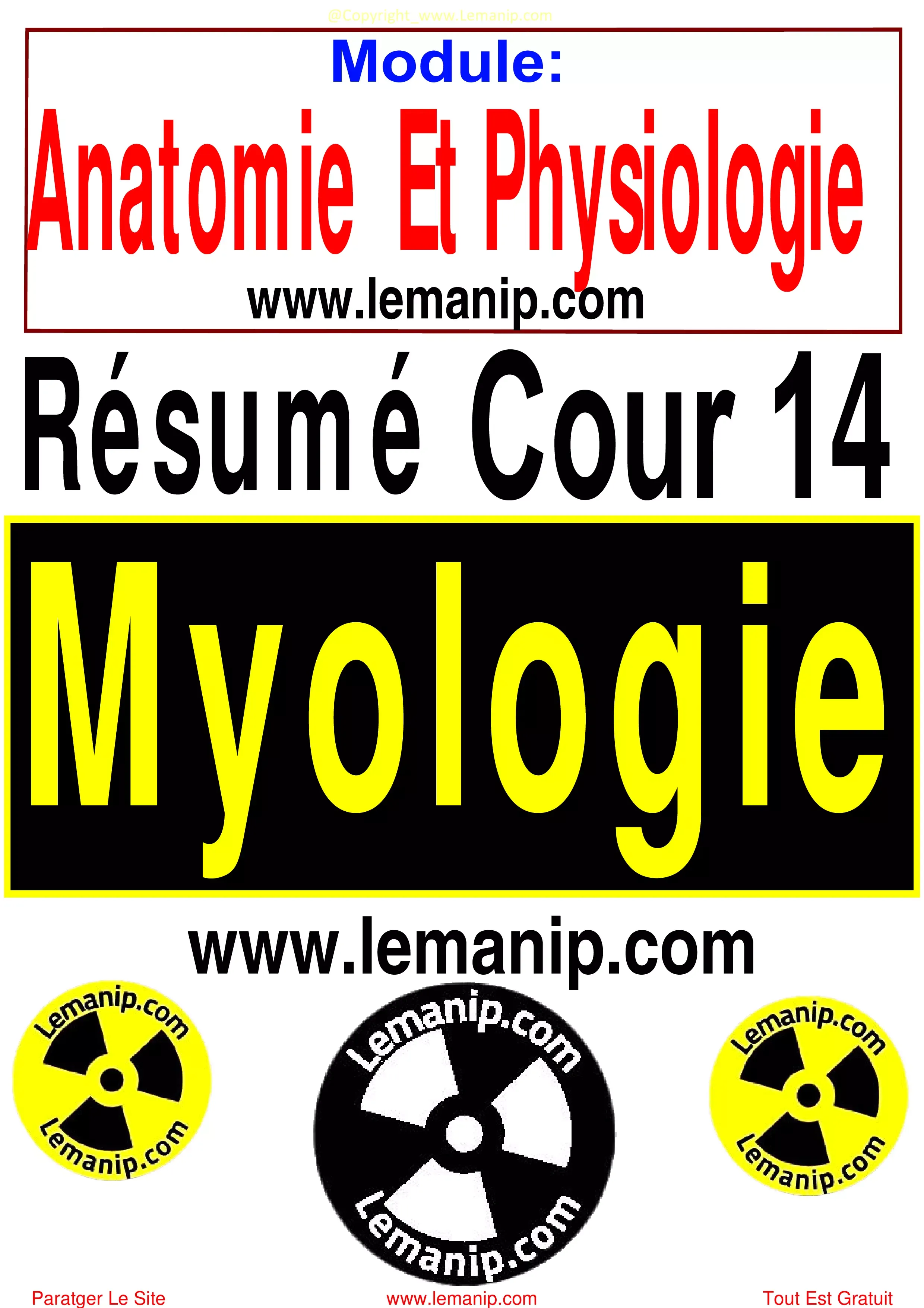 Myologie Anatomie Et Physiologie