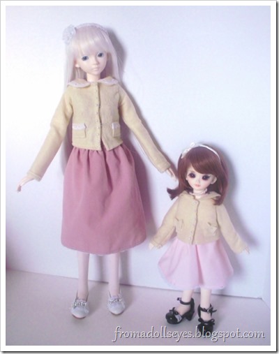 Cute felt coats for MSD and Yosd sized ball jointed dolls.