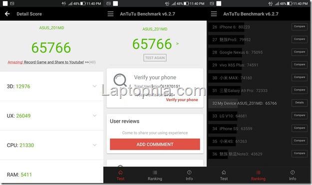 Benchmark AnTuTu v6 Asus Zenfone 4 Selfie Pro ZD552KL Benchmark AnTuTu v6 Asus Zenfone 4 Selfie Pro ZD552KL