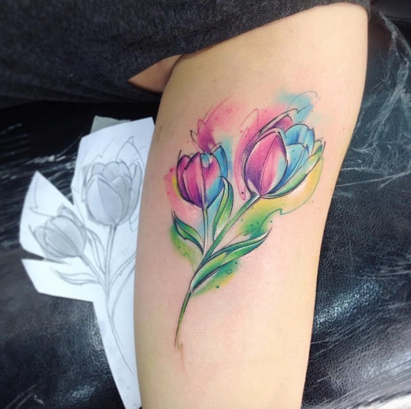 estes_colorida_aquarela_tulipas