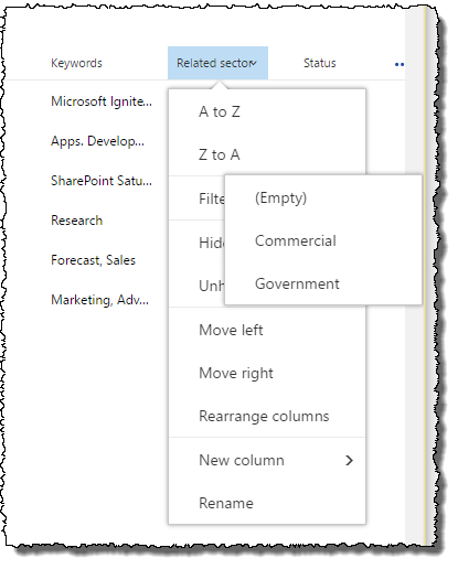 Modern doc lib - sorting and filtering