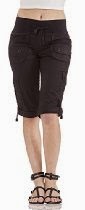 <br />Classic Designs Womens Stretch Poplin Elastic Waist Cargo Capri (S-3X)