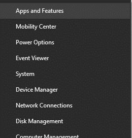 Sélectionnez "Applications et fonctionnalités" dans la liste.