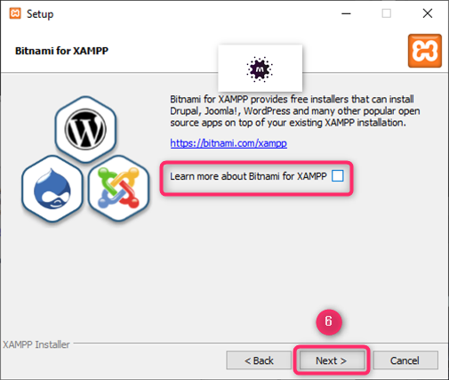 صورة (6) تثبيت السيرفر المحلي إكزامب XAMPP على جهازك