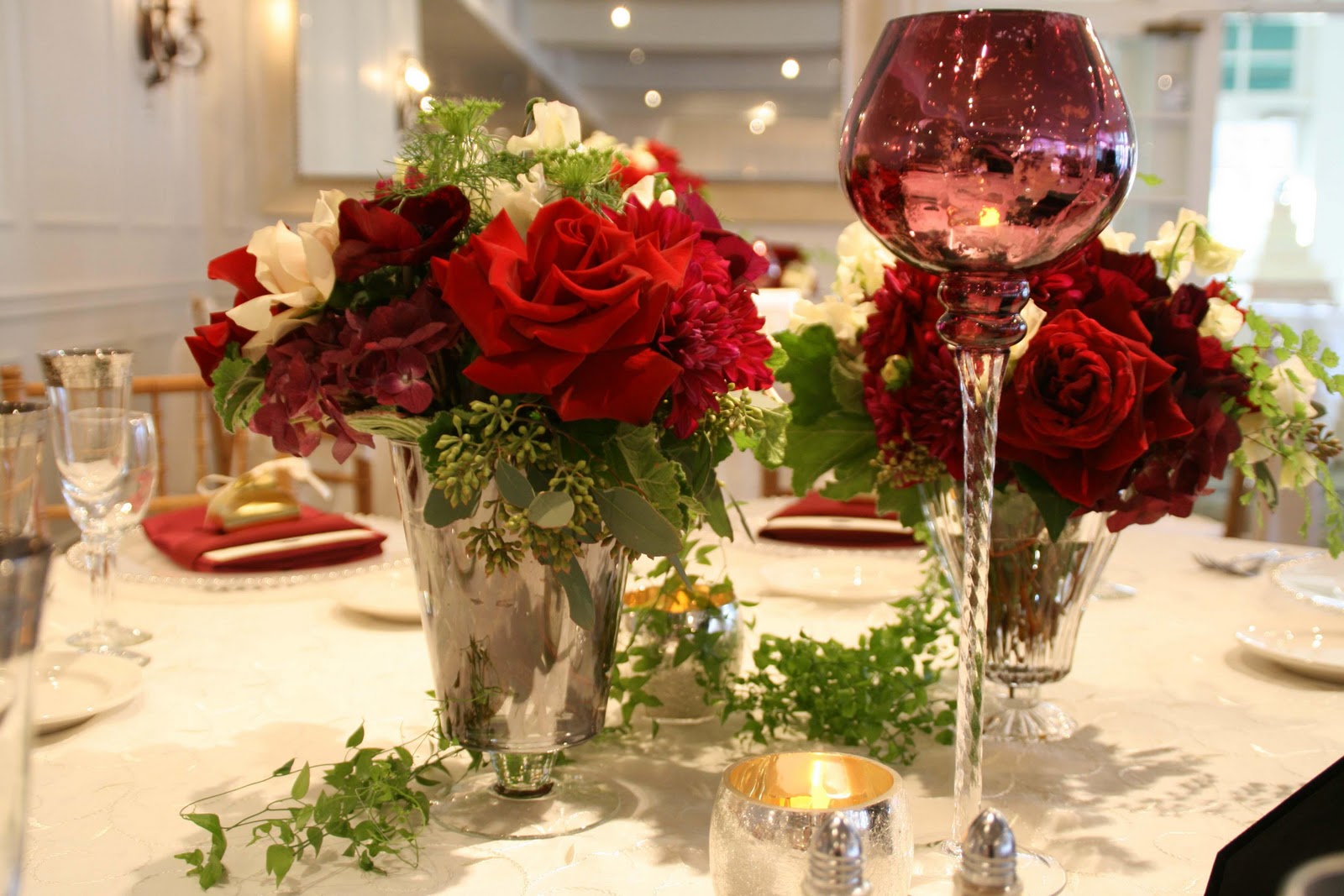 her wedding centerpieces.