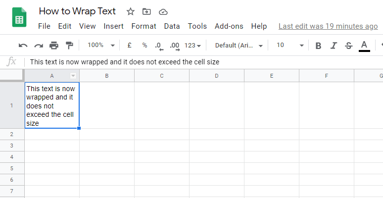 De tekst die u in Google Spreadsheets hebt ingevoerd, terugloopt