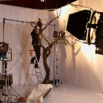 Students working at the film studio