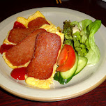 poku-tamago, fried eggs & spam in Ikebukuro, Japan 