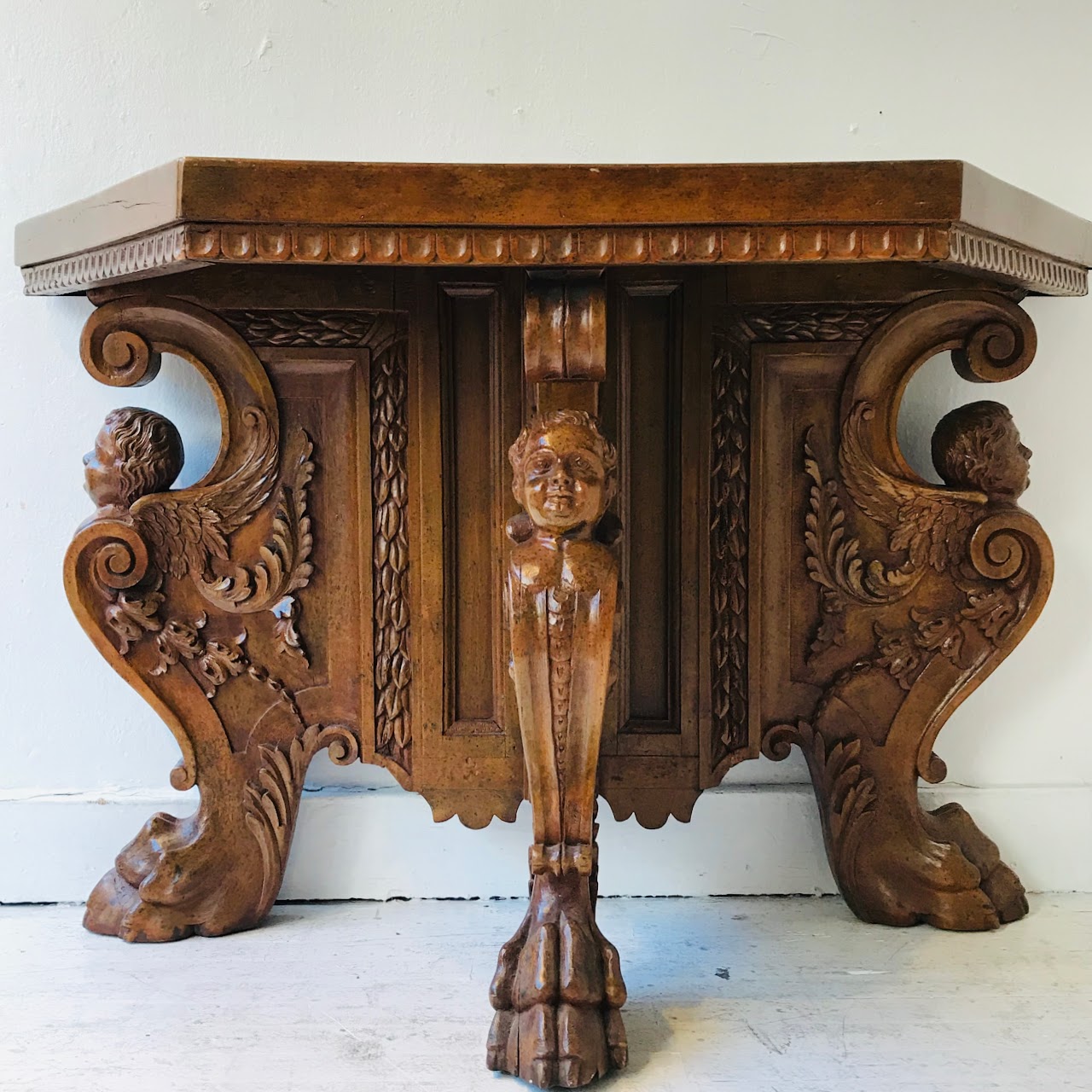 Winged Cherub Heraldic Hall Table