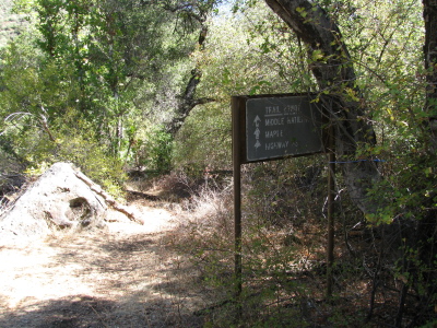 large sign along the trail