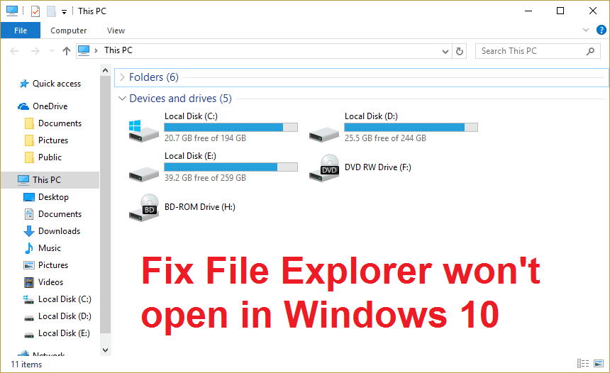 Explorador de archivos no se abre en Windows 10 [SOLUCIONADO]