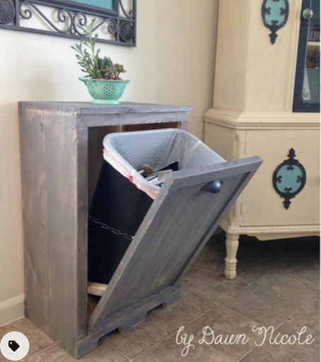 The Hawkes Nest: DIY Tilted Trash Can Cabinet Tutorial