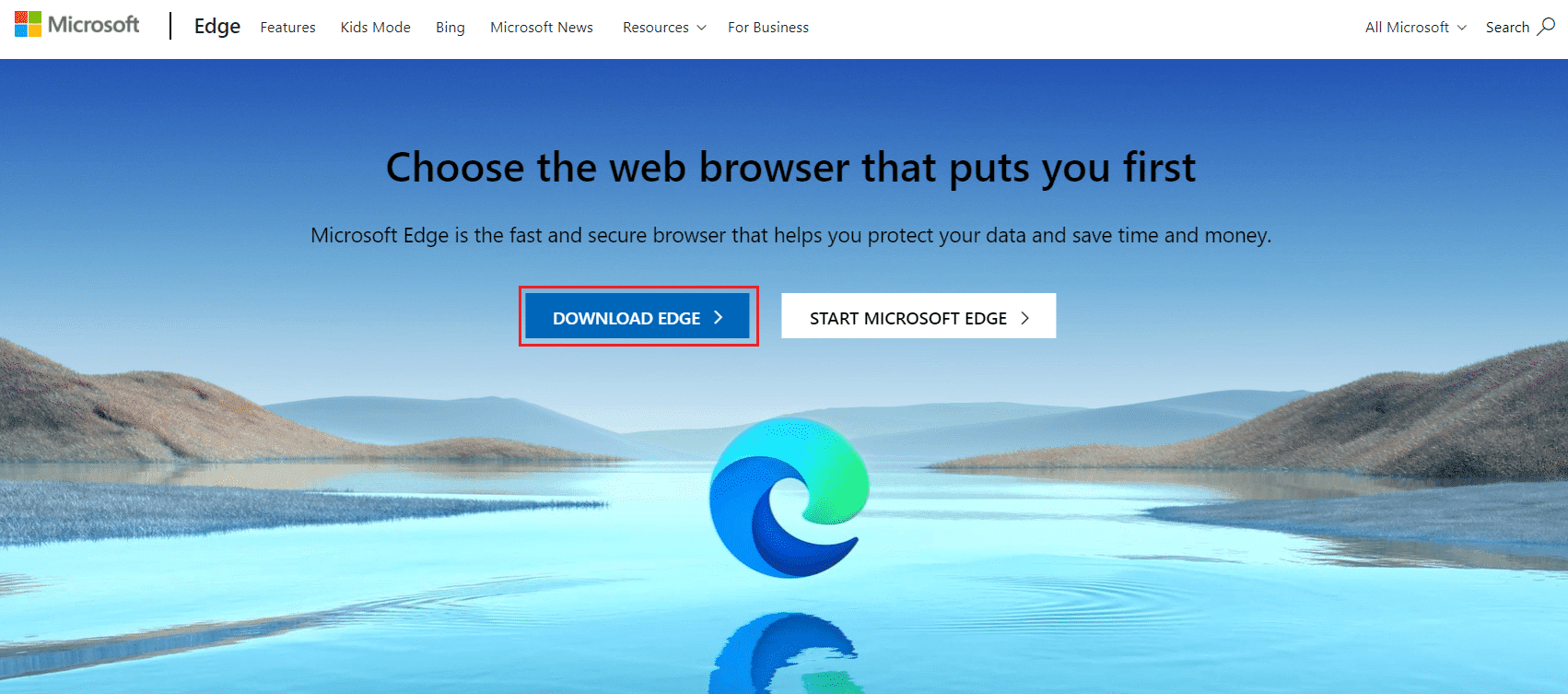 descargar Microsoft Edge desde el sitio web oficial