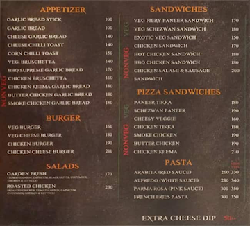 Smokin Pizza menu 