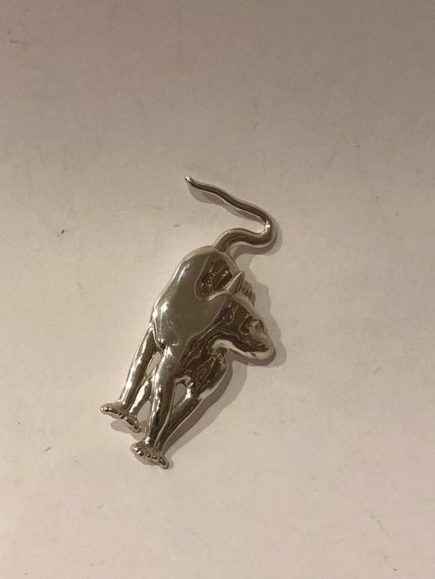 Sterling Silver Feline Brooch