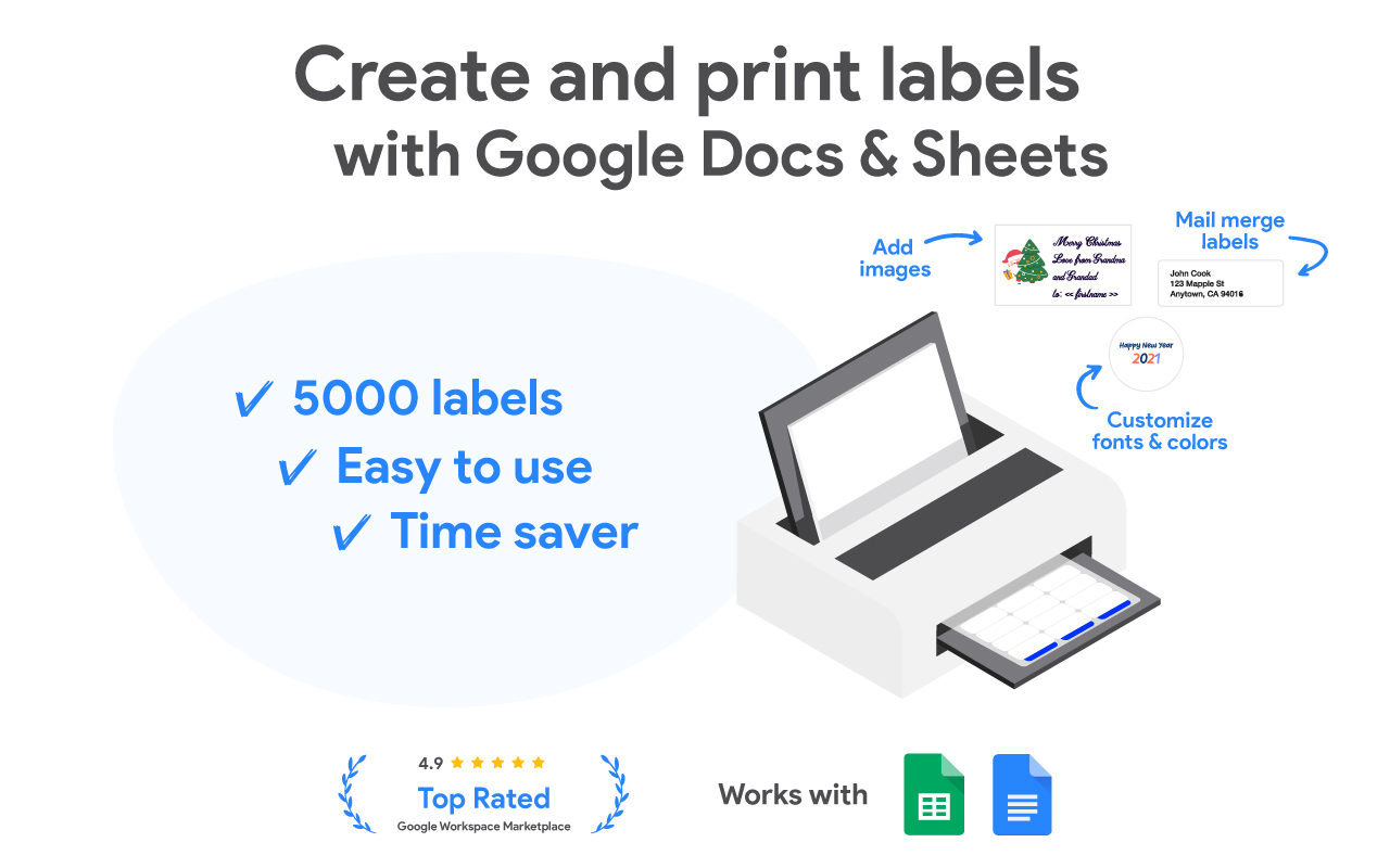 Skim evenaar Voorganger Create & Print Labels - Label maker for Avery & Co - Google Workspace  Marketplace