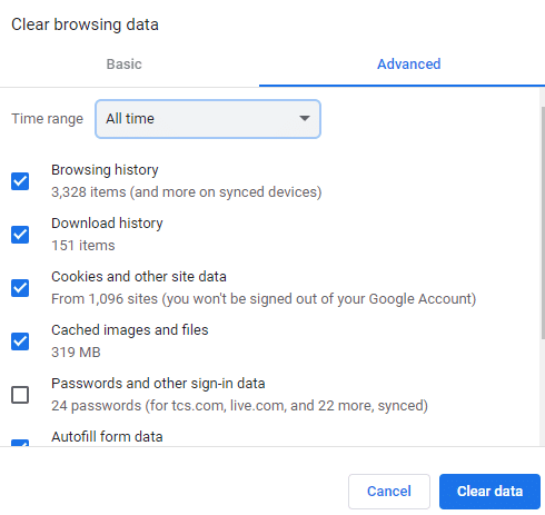 seleccione el rango de tiempo para que se complete la acción.  Cómo arreglar la cámara Omegle que no funciona