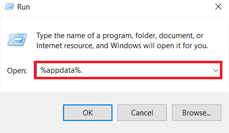 Trong hộp thoại, nhập% appdata% và nhấn Enter.  Cách khắc phục sự bất hòa vẫn tiếp tục đóng băng