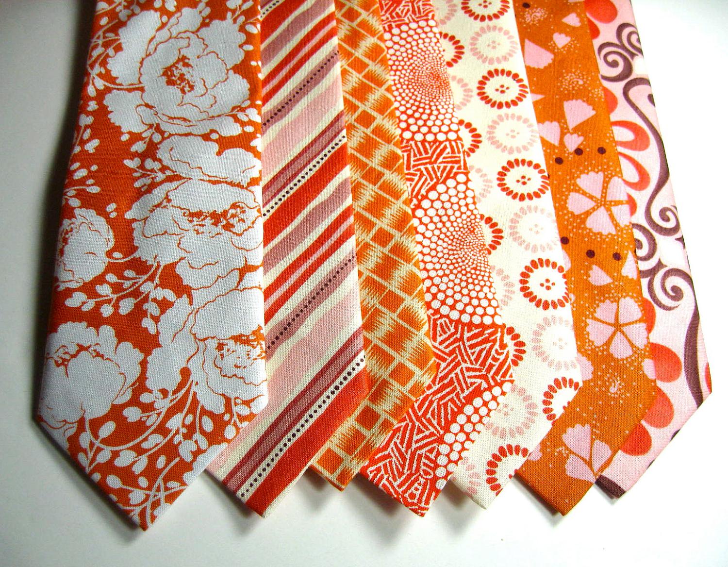 Orange Neckties, Mens Neckties