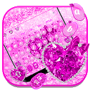 Baixar Pink Glitter Diamond Heart Keyboard Instalar Mais recente APK Downloader