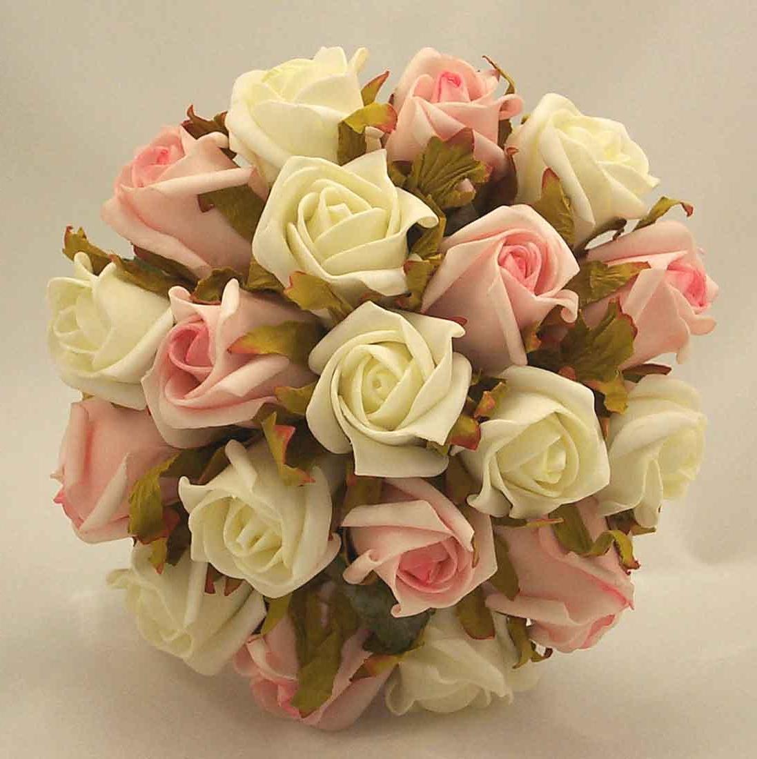 Salmon Pink & White Rose