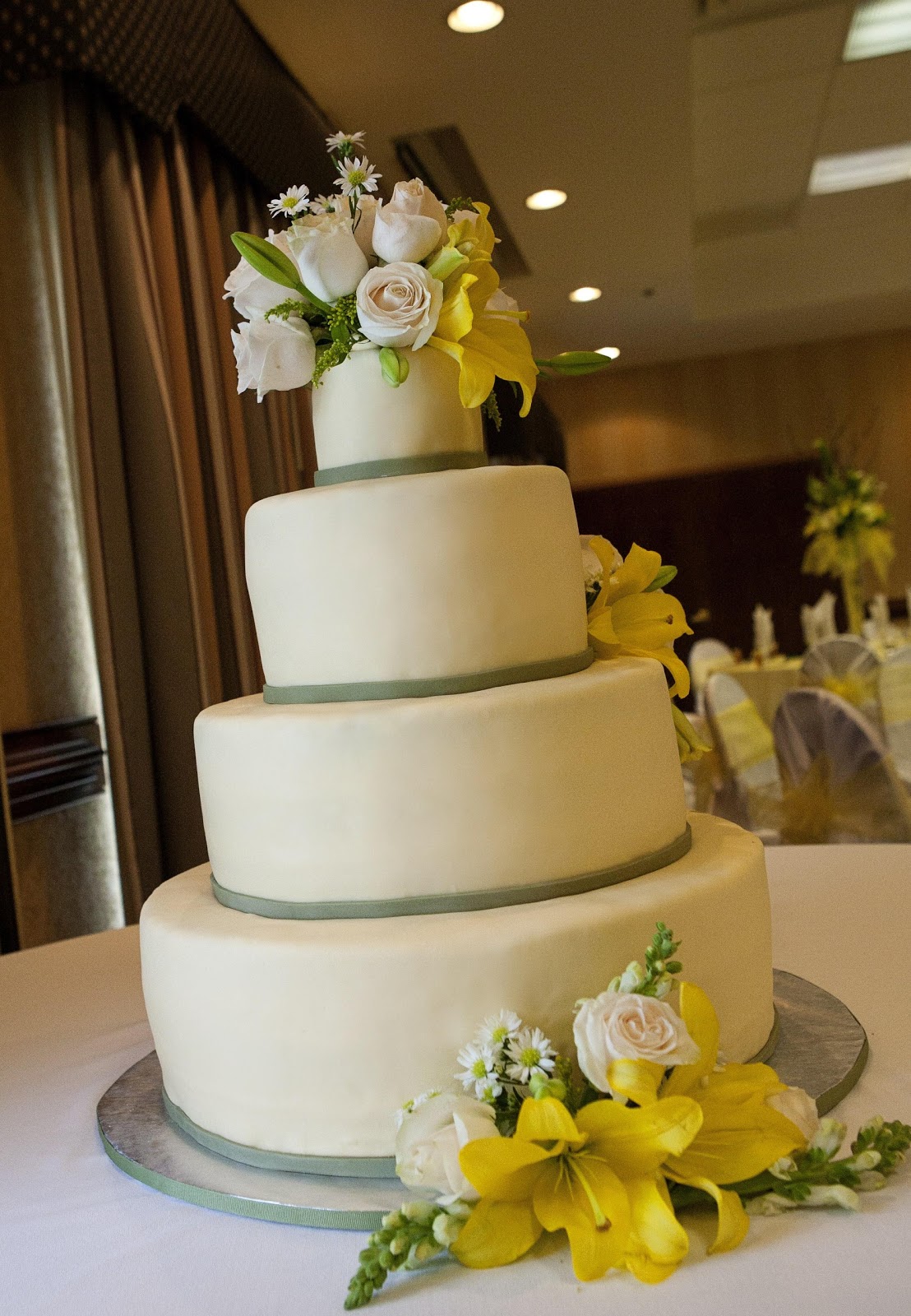 sage green wedding cake