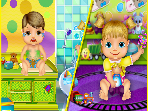 Newborn Twin Baby Care Game - Babysitter Games