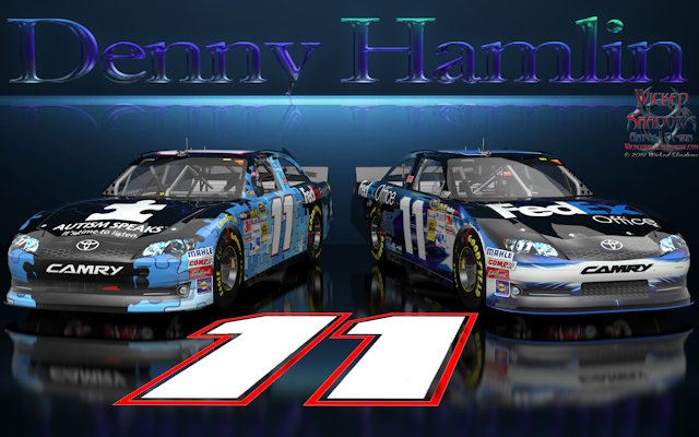 Denny Hamlin Wicked Text Autism Speaks Wallpaper