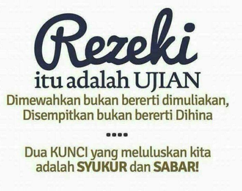 Rezeki adalah ujian