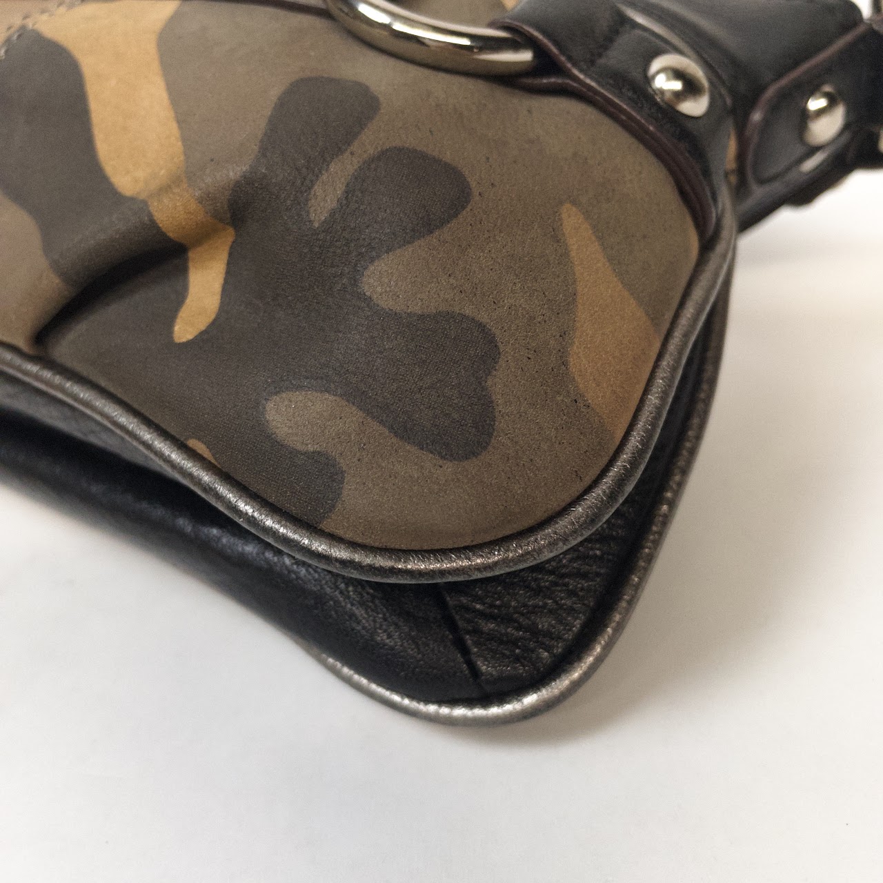 B. Makowsky Camo Leather Crossbody Bag