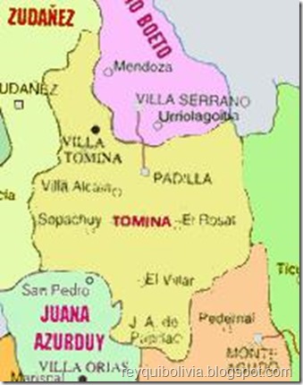 Provincia Tomina: departamento de Chuquisaca (Bolivia)