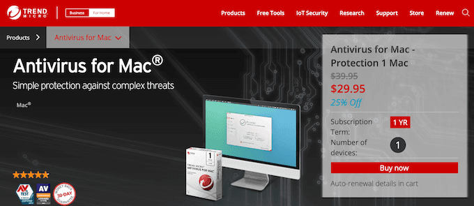 Trang web của Trend Micro