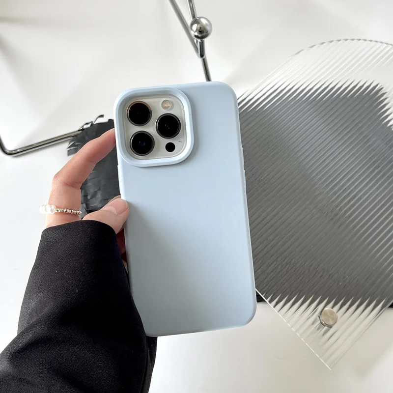 Solid Color Liquid Silicone Phone Case, offers superior protection, slim & stylish design, enhanced grip, easy to clean,