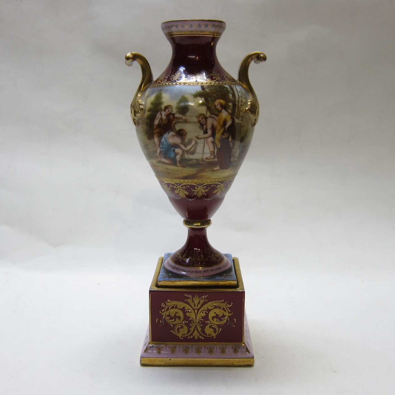 Royal Vienna Hand-Painted Porcelain Vase