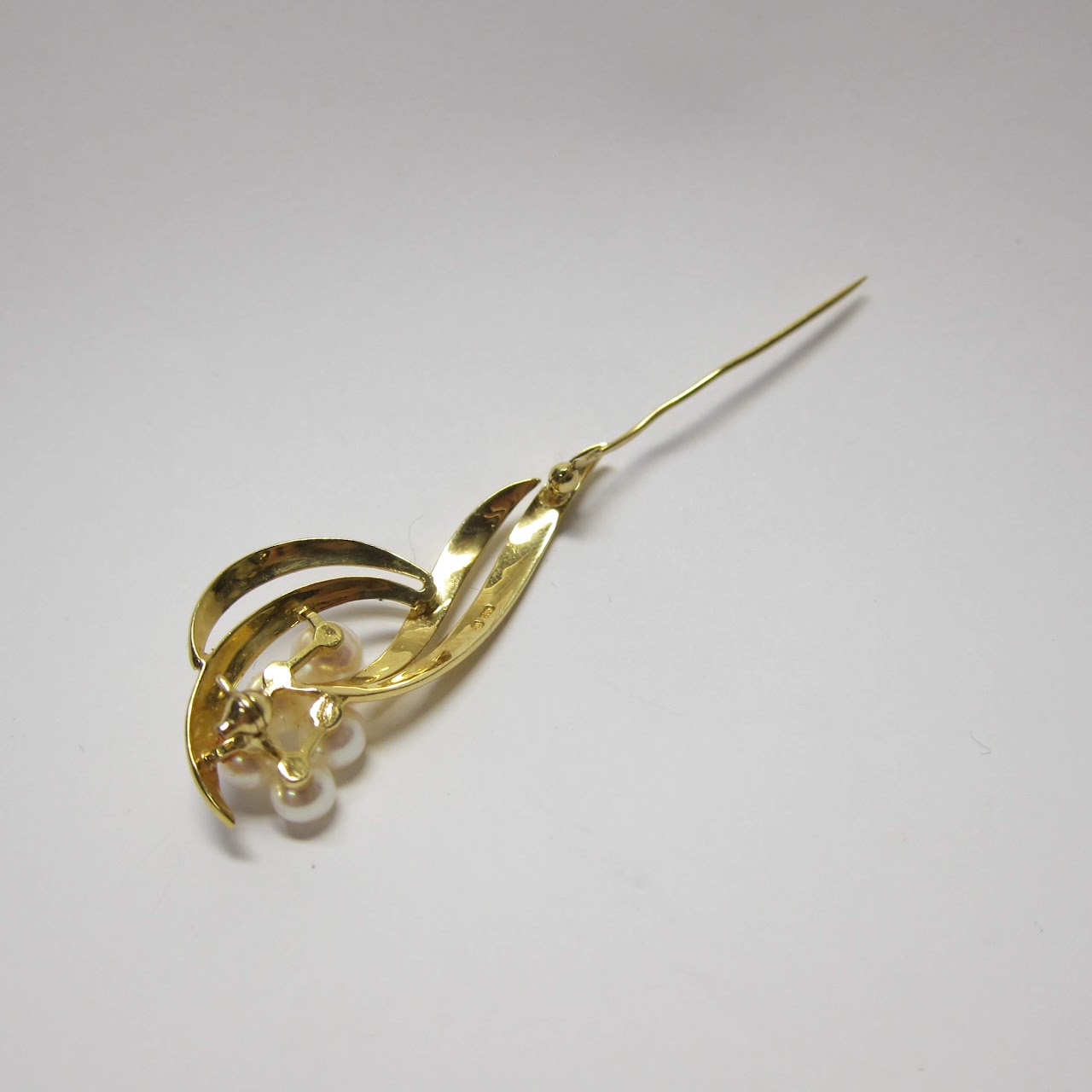 18 Kt. Gold & Pearl Brooch