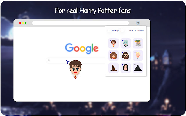 Cursors of the Harry Potter Universe chrome extension