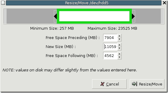 redimensionner la partition windows