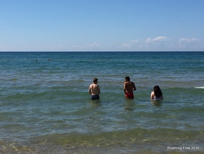 Swimming in Lake Michigan for the first time