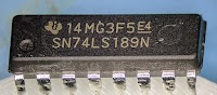 Package of the counterfeit memory chip, labeled 74LS189. Courtesy of Robert Barauch.