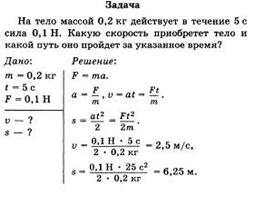 Задача законы ньютона решение