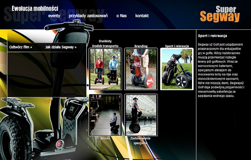 Strona internetowa firmy - segway'e