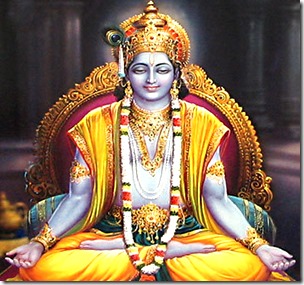 [Krishna meditating]