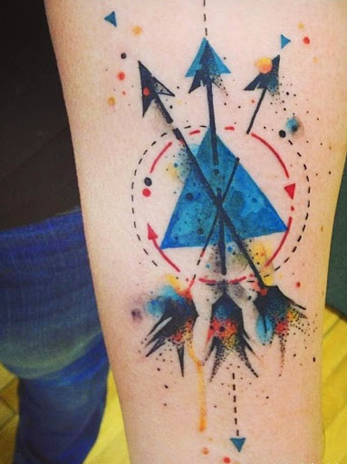 Watercolor Arrow Tattoos