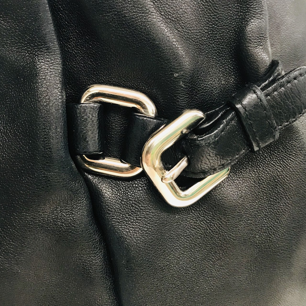 Prada Calfskin Buckle Hobo Bag