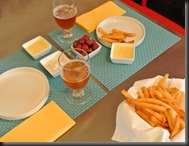 Fries are ready with the beer