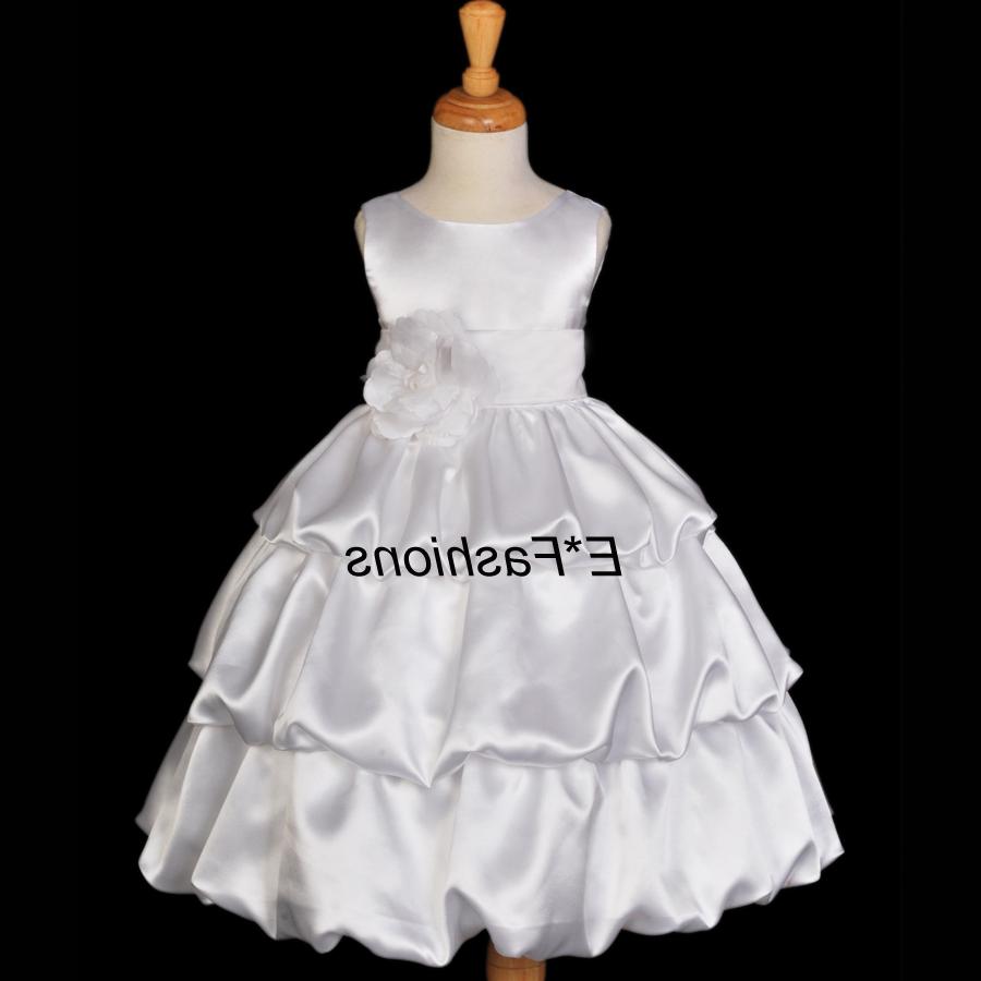 WHITE PICK UP WEDDING FLOWER GIRL DRESS 2 4 6 6X 8 9 10   eBay