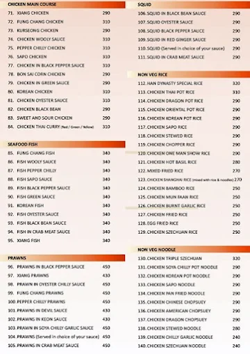 Bhoomi - Family Restaurant & Bar menu 